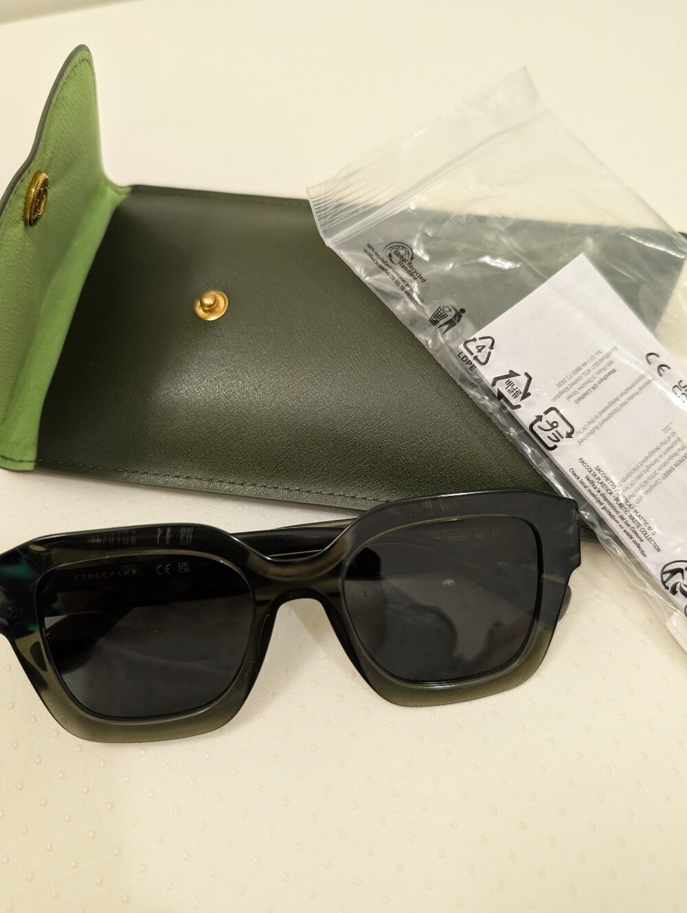 Longchamp Olive Green Square Sunglasses - Picture 2 of 11